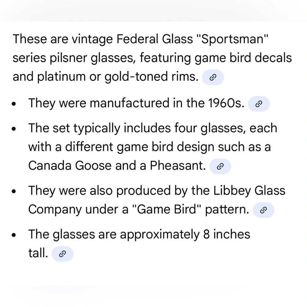 2 Vintage federal glass sportsman Pilsner glasses